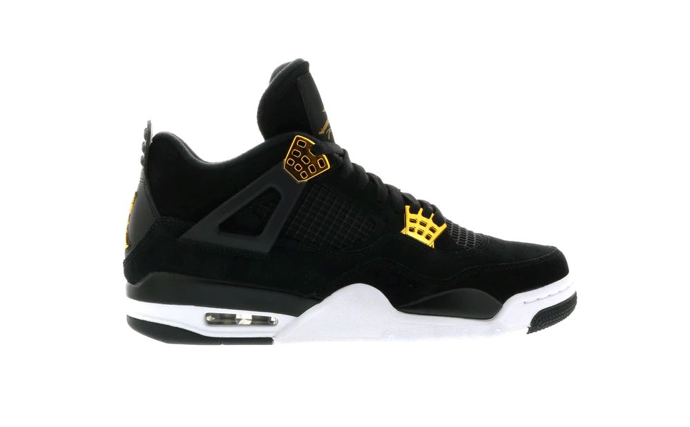Air Jordan 4 Retro Royalty Shoes Black Gold 308497-032 men size 7 - 11 US