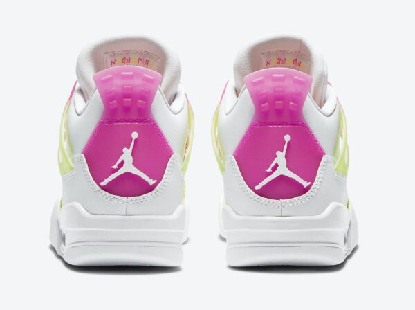 Air Jordan 4 Retro White Lemon Pink GS - Image 4