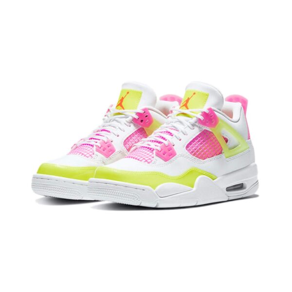 Air Jordan 4 Retro White Lemon Pink GS - Image 2