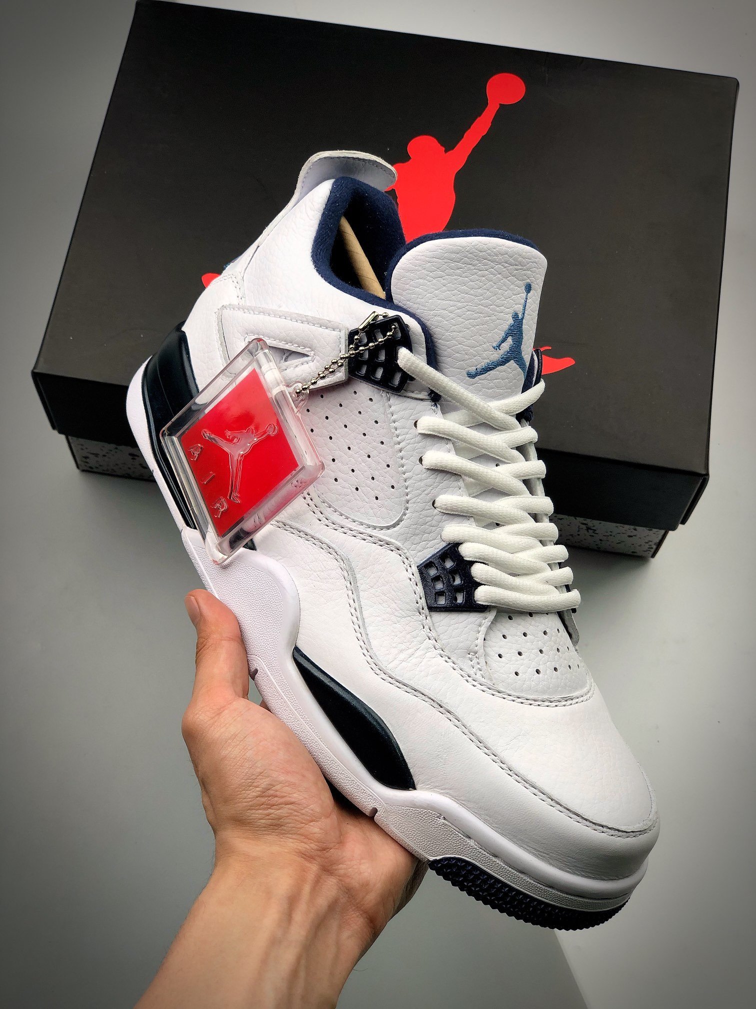 Air Jordan 4 Retro White/Legend Blue-Midnight Navy 314254-107