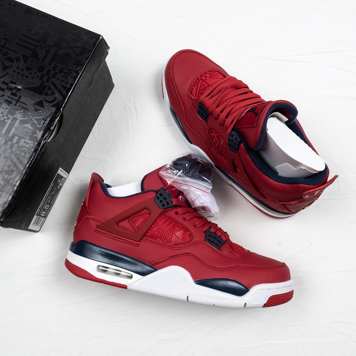Air Jordan 4 SE FIBA Gym Red/White-Metallic Gold-Obsidian CI1184-617