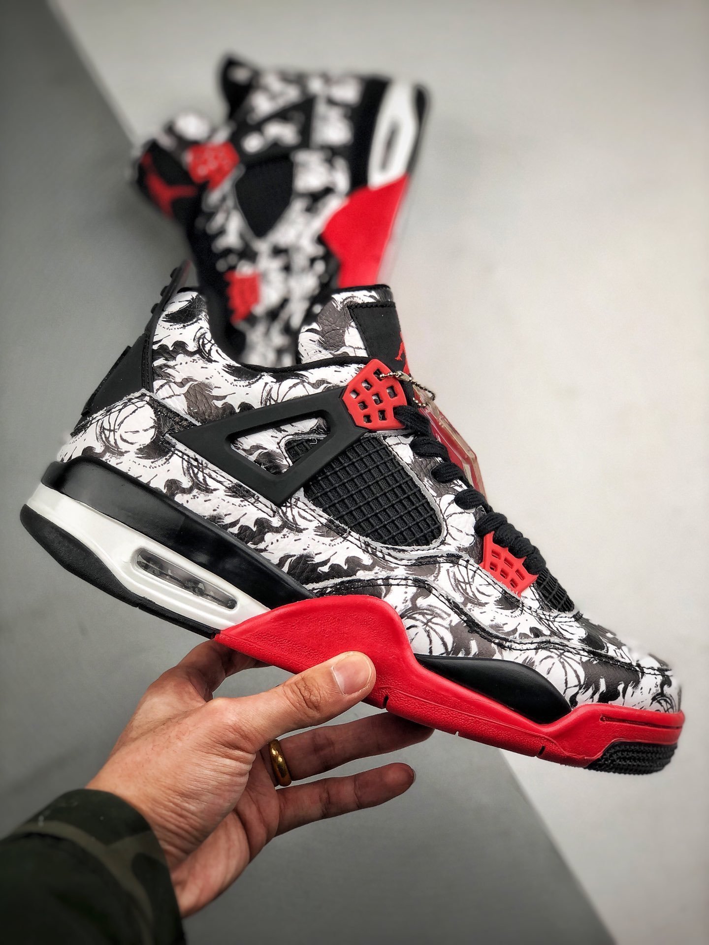 Air Jordan 4 'Tattoo' Black/Fire Red-Black-White BQ0897-006