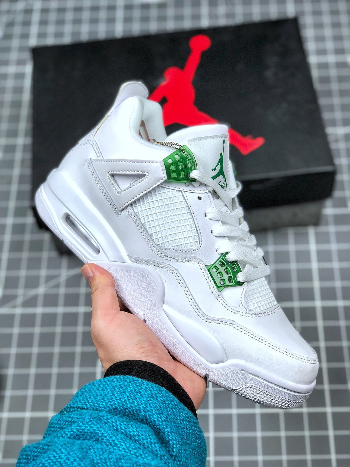 Air Jordan 4 White/Pine Green-Metallic Silver CT8527-113