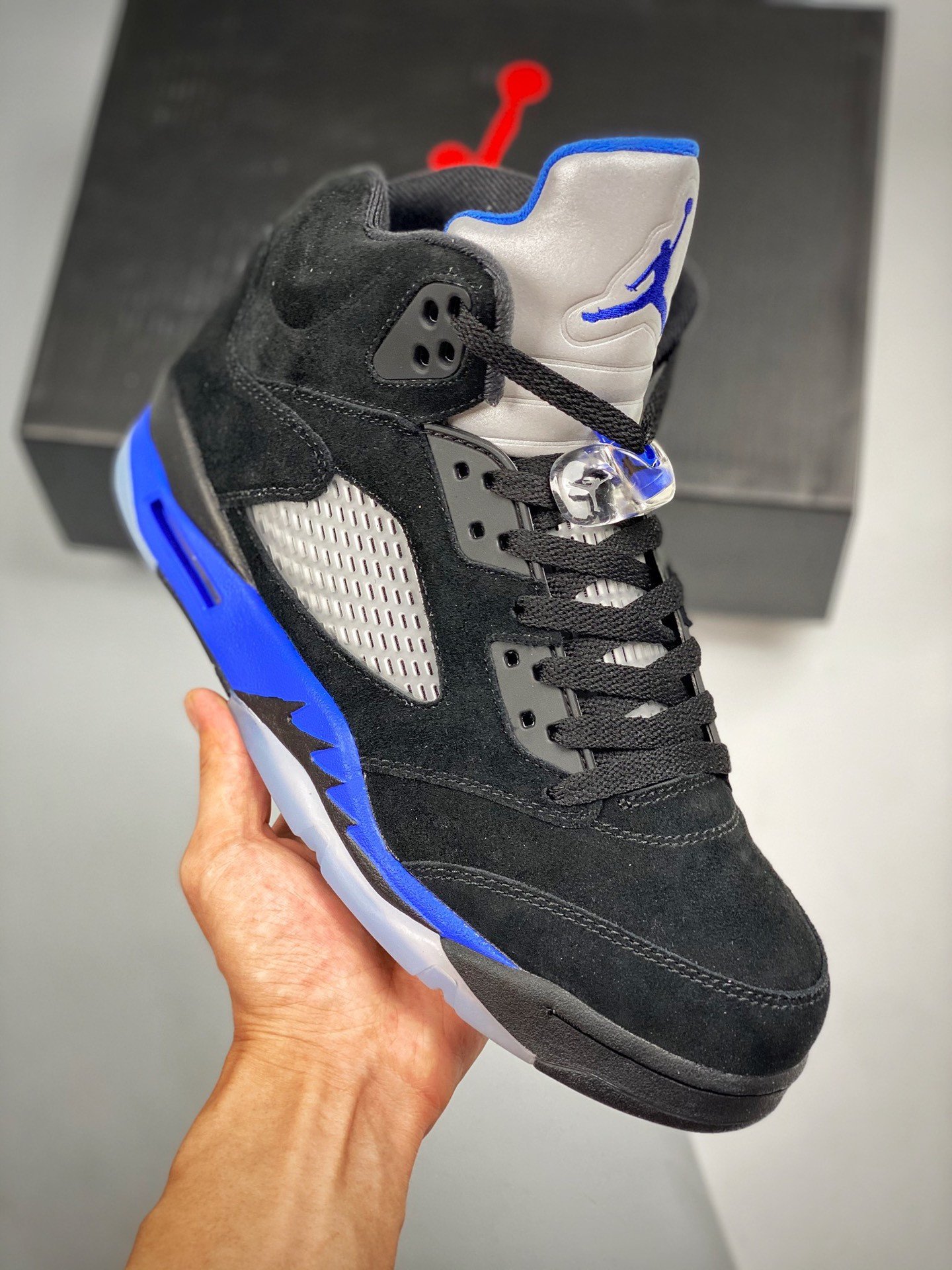 Air Jordan 5 Black/Racer Blue-Reflective Silver CT4838-004