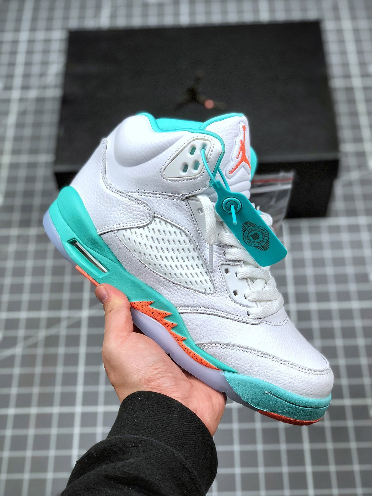 Air Jordan 5 Crimson Pule/Light Aqua-Black 440892-100