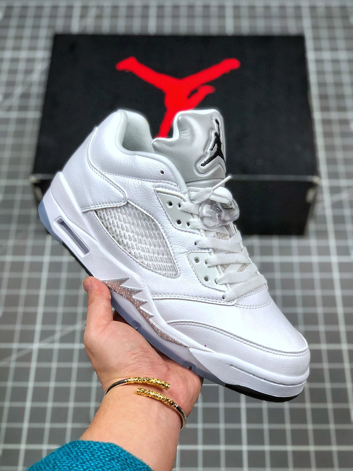 Air Jordan 5 Low White/Black-Wolf Grey 819172-122
