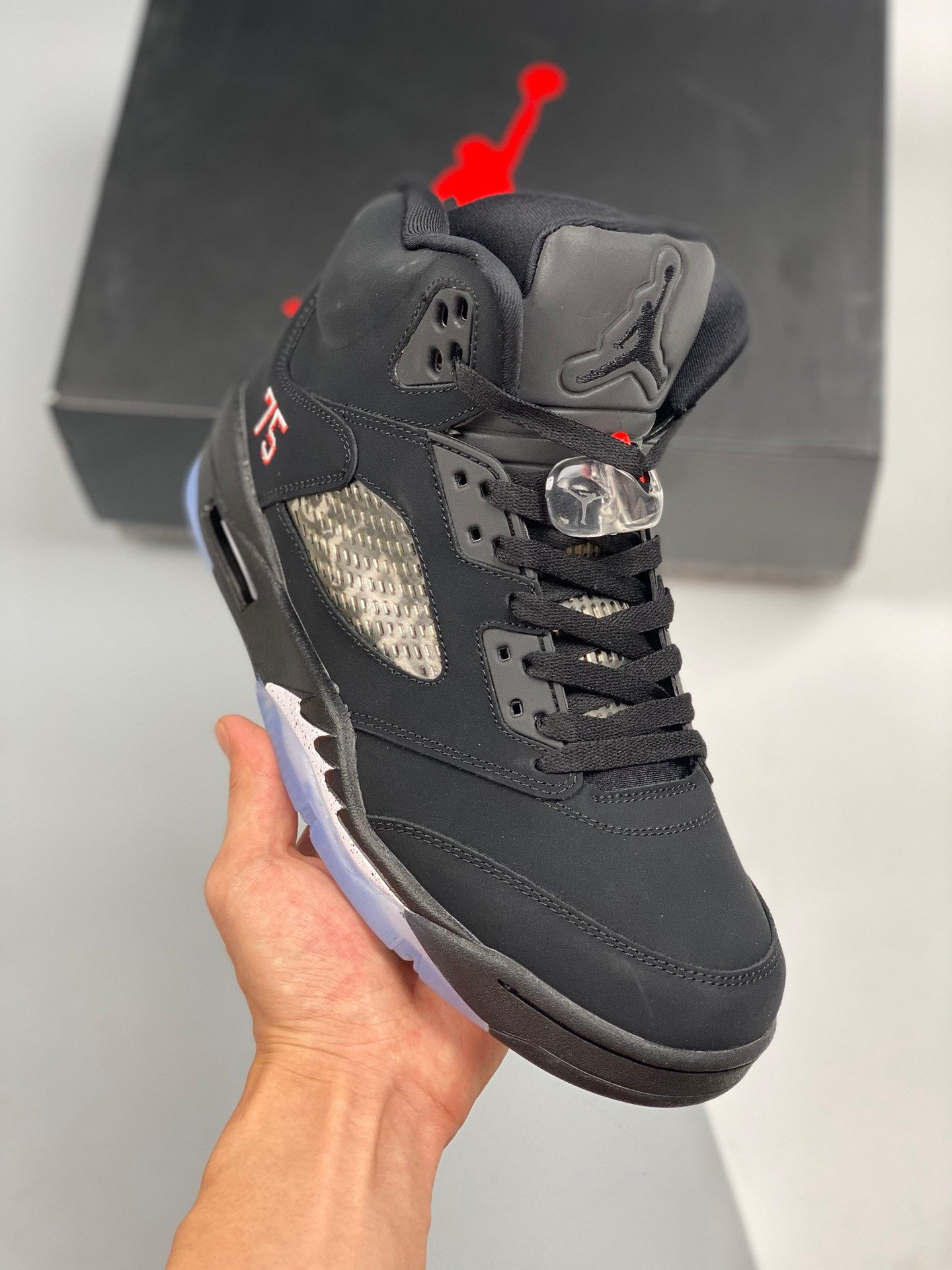 Air Jordan 5 PSG Black/White-Challenge Red AV9175-001