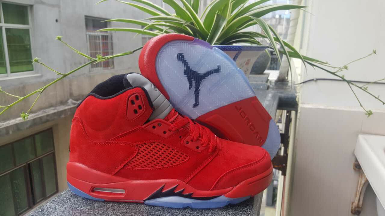 Air Jordan 5 Retro Bp Red Suede University Black 440889-602 Men's Size 7 - 12 US