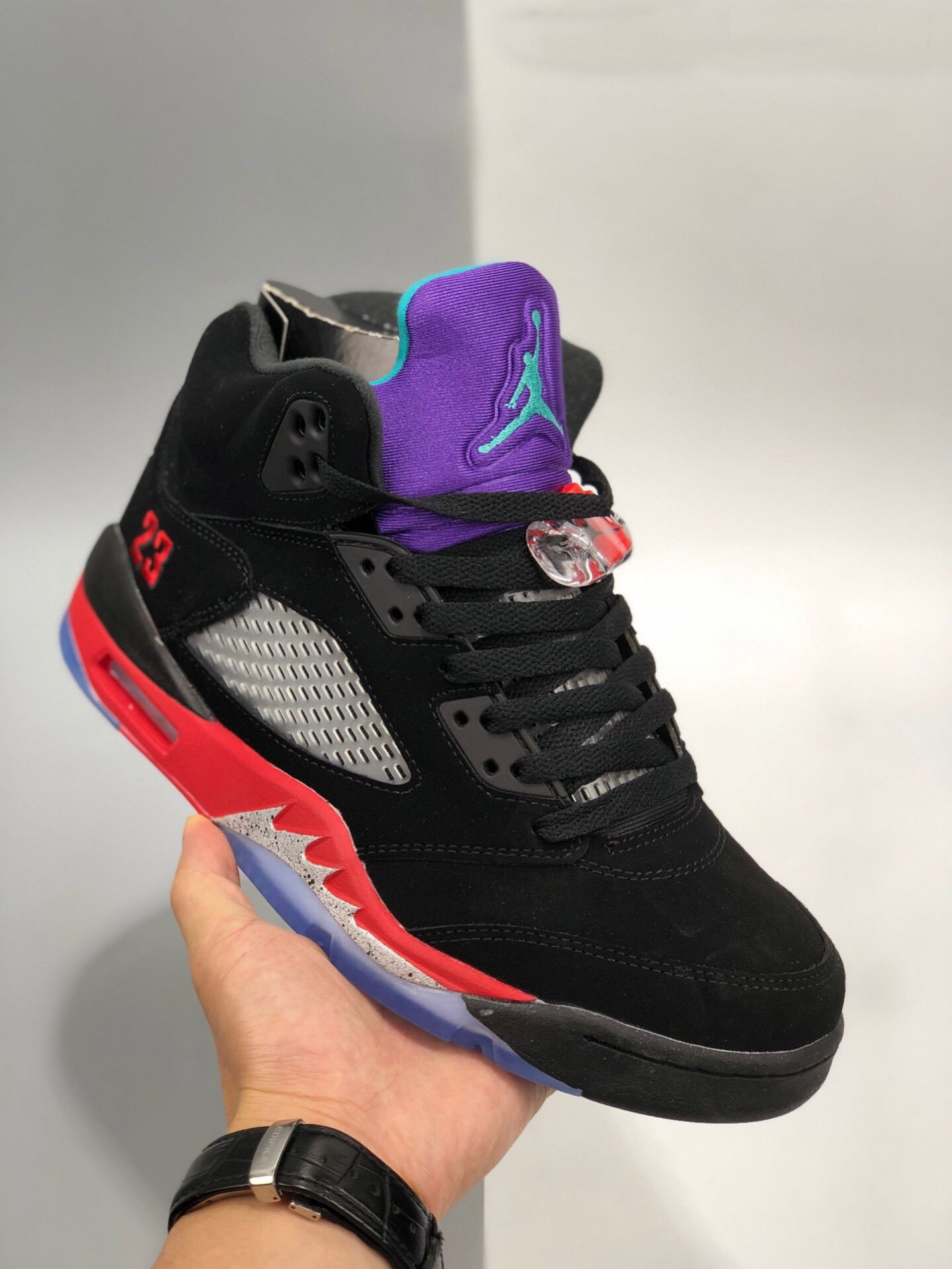 Air Jordan 5 Top 3 Black/Fire Red-Grape Ice-New Emerald CZ1786-001