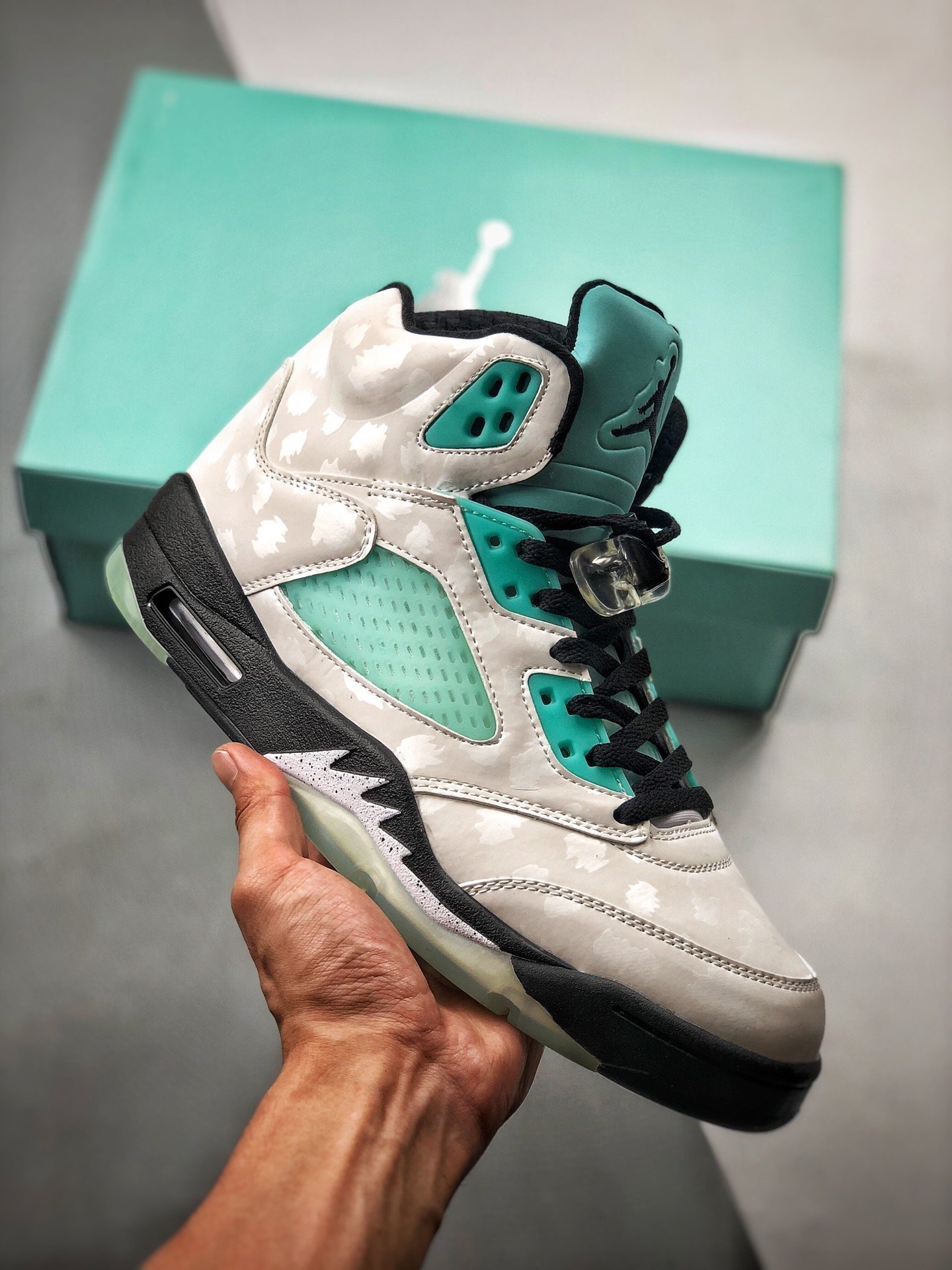 Air Jordan 5 White/Black-White-Island Green CN2932-100