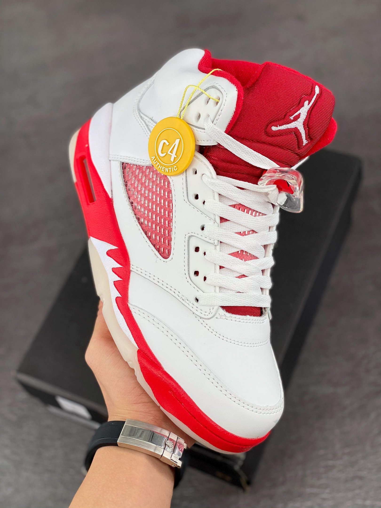 Air Jordan 5 White/Pink Foam-Gym Red 440892-106