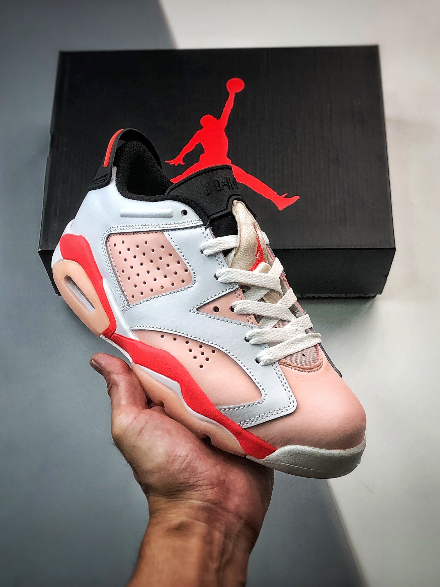 Air Jordan 6 GS White/Atmosphere-Infrared 23-Black