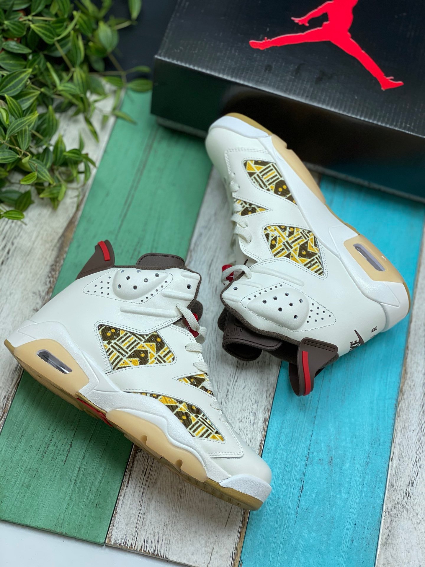 Air Jordan 6 Quai 54 Sail/Total Orange-Gum Light Brown CZ4152-100