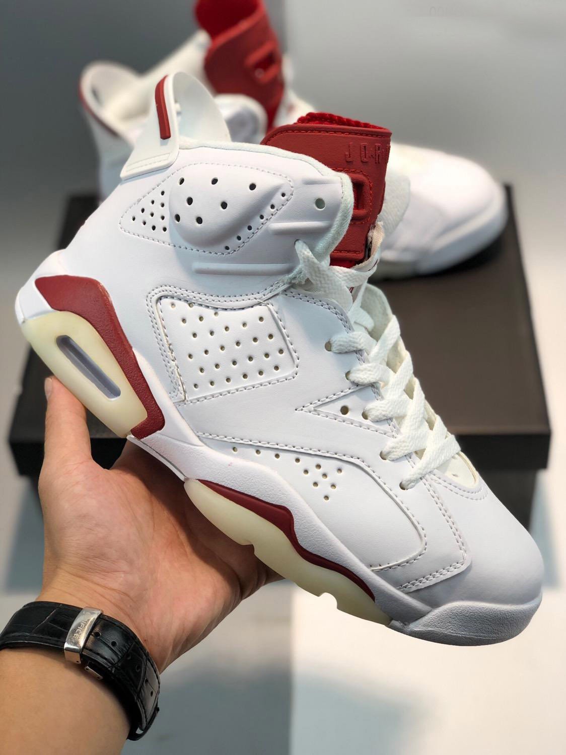 Air Jordan 6 Retro Off White/Maroon 384664-116
