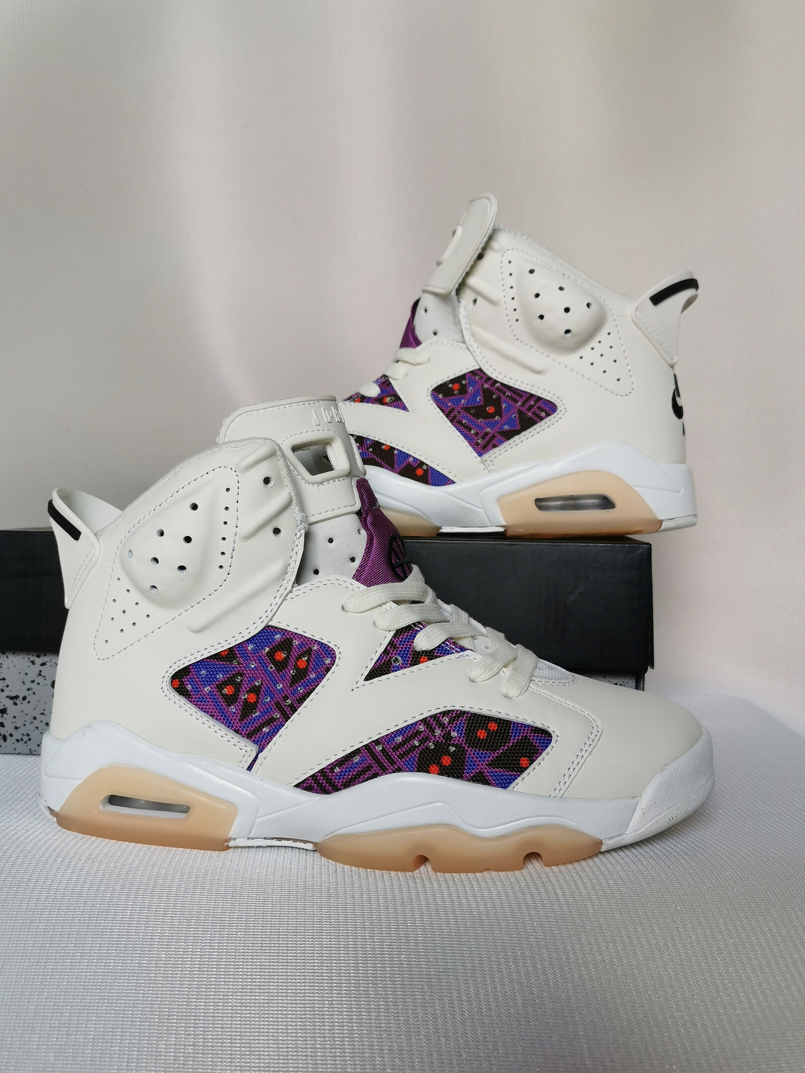 Air Jordan 6 Retro Quai 54 Purple Black Team Orange Racer Blue CZ4152-101 Men size 7 - 12 US