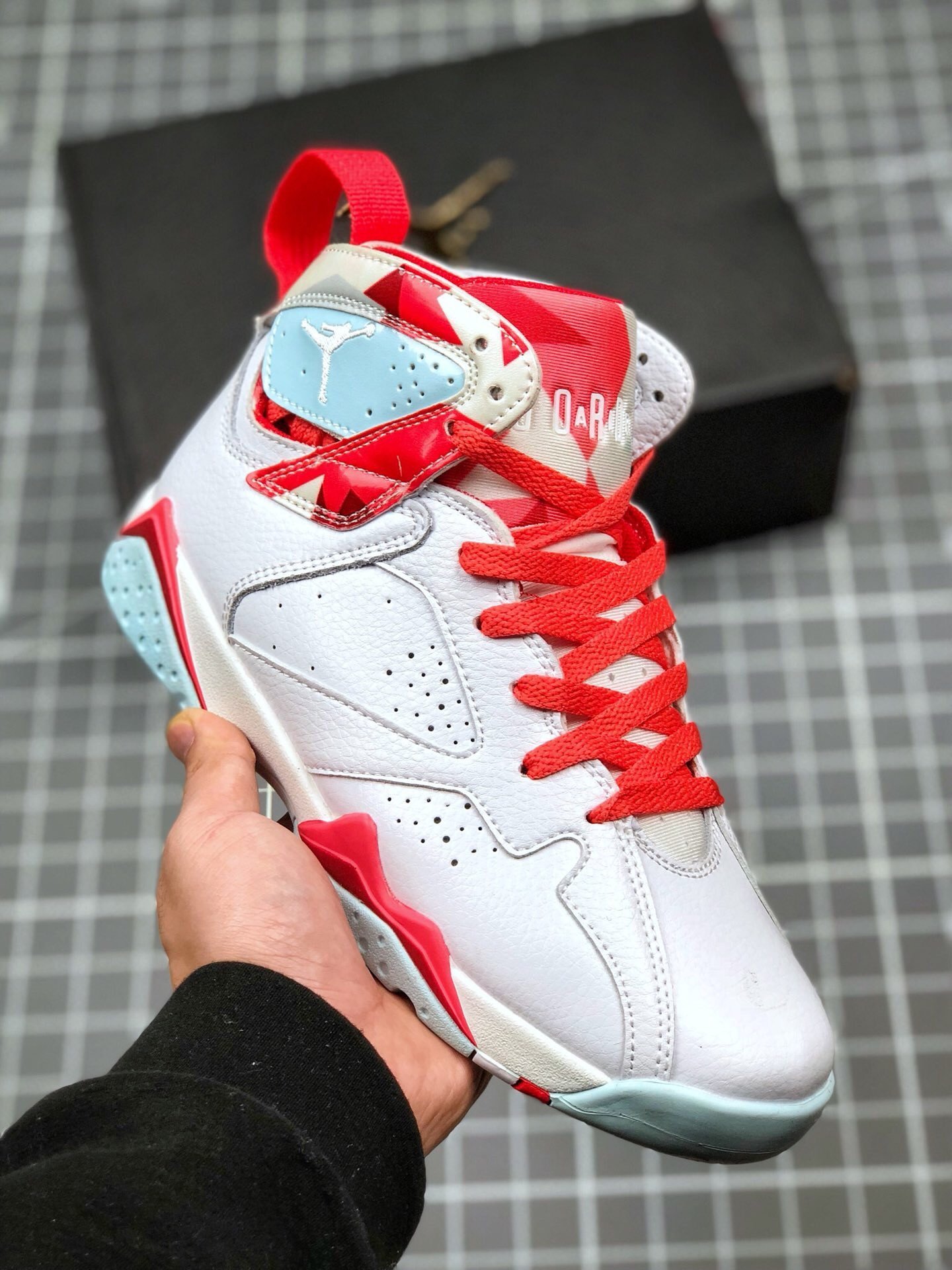 Air Jordan 7 GS White/Topaz Mist-Ember Glow-Gym Red 442960-104