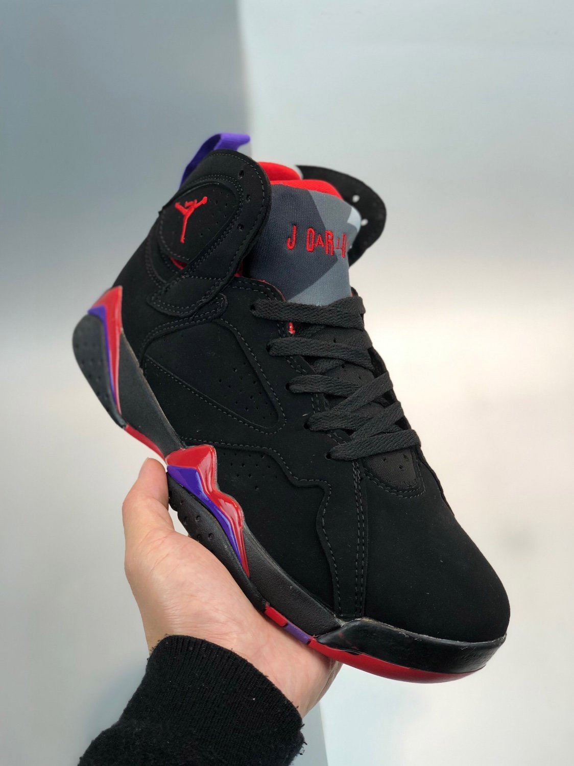 Air Jordan 7 'Raptors' Black/True Red-Dark Charcoal-Club Purple 304775-018