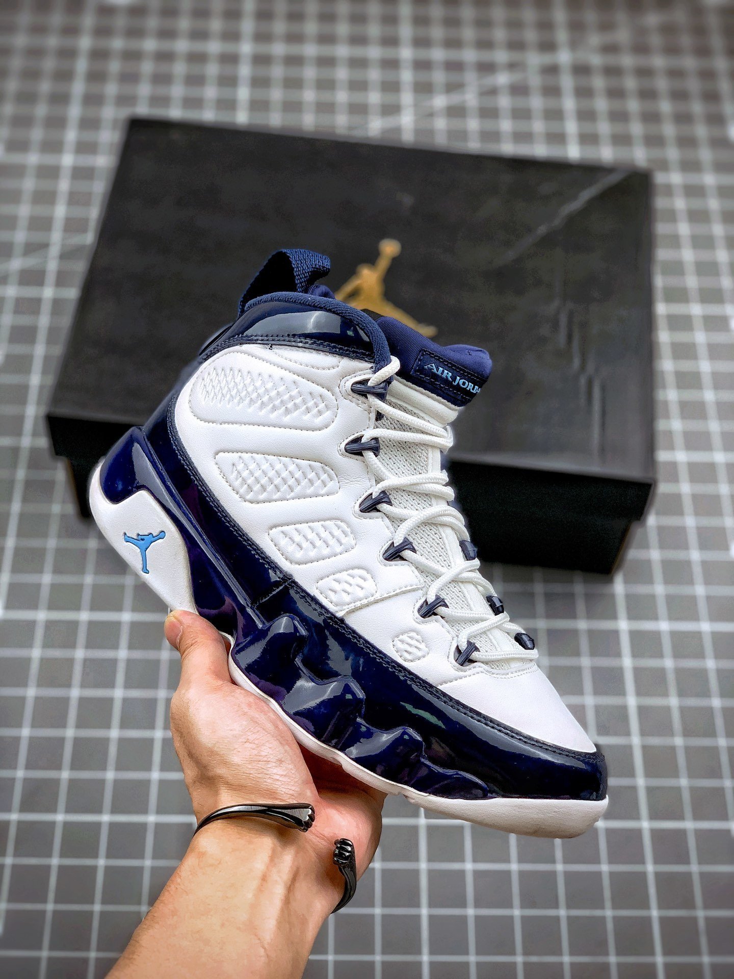 Air Jordan 9 UNC White/University Blue-Midnight Navy 302370-145