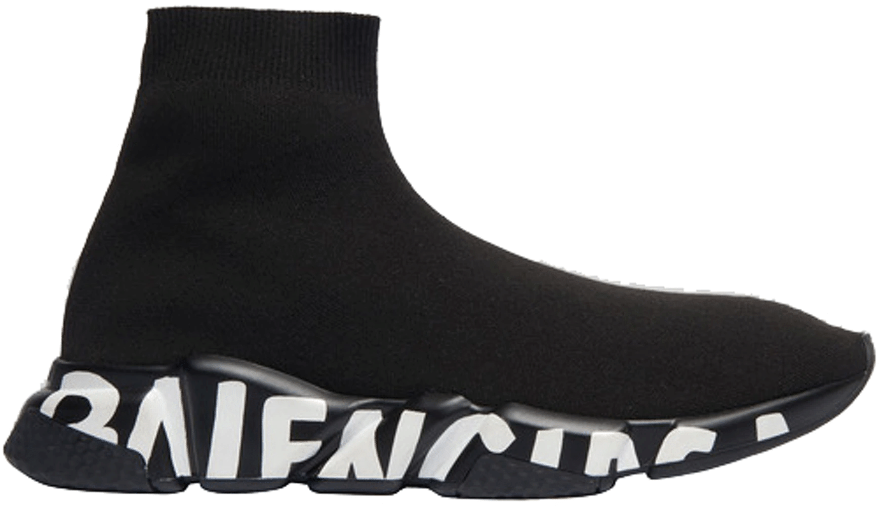 Balenciaga Speed Graffiti Trainers Black White Logo (W) Shoes