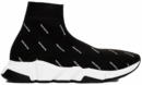 Balenciaga Speed Trainer Mid Logo Print Black Men's Size 7 - 12 US
