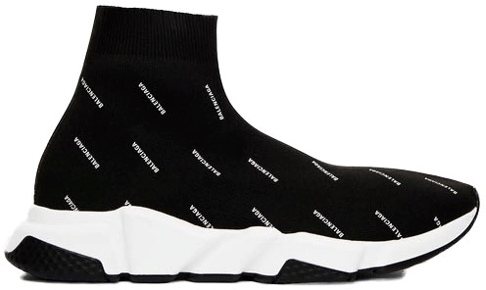 Balenciaga Speed Trainer Mid Logo Print Black Men's Size 7 - 12 US