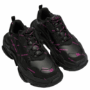 Balenciaga Triple S Allover Logo Black Pink (W) Shoes