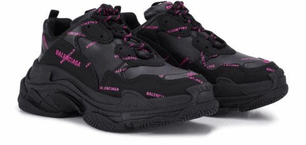 Balenciaga Triple S Allover Logo Black Pink (W) Shoes - Image 3
