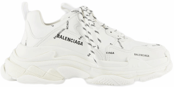 Balenciaga Triple S Allover Logo White Shoes (M)