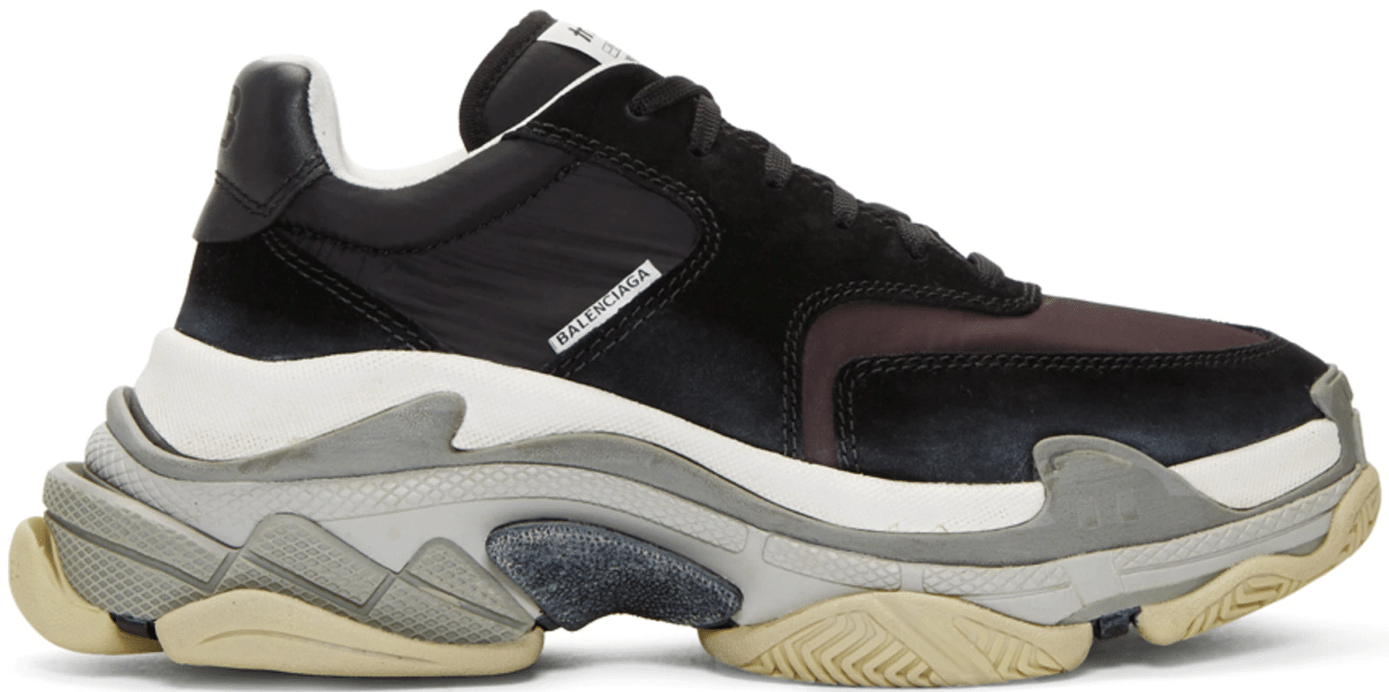Balenciaga Triple S Black Burgundy Shoes (M)