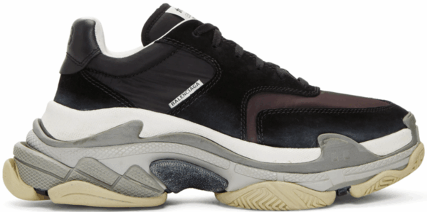 Balenciaga Triple S Black Burgundy Shoes (M)