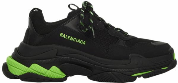 Balenciaga Triple S Black Fluo Green Shoes (M)