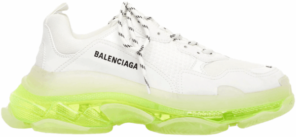 Balenciaga Triple S Clear Sole White Fluo Yellow Men's Size 7 - 12 US