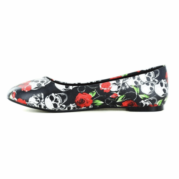 Banned Retro Skull Rose Flats - Image 2