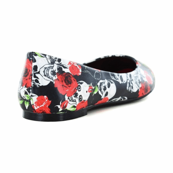 Banned Retro Skull Rose Flats - Image 3