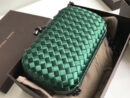 Bottega Veneta Knot Clutch In Boucher Intreccio Green
