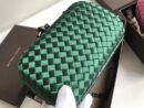 Bottega Veneta Knot Clutch In Boucher Intreccio Green