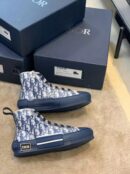 Christian Dior B23 Oblique SneakersHigh-Top Sneaker Spring /Summer Collection Navy Blue