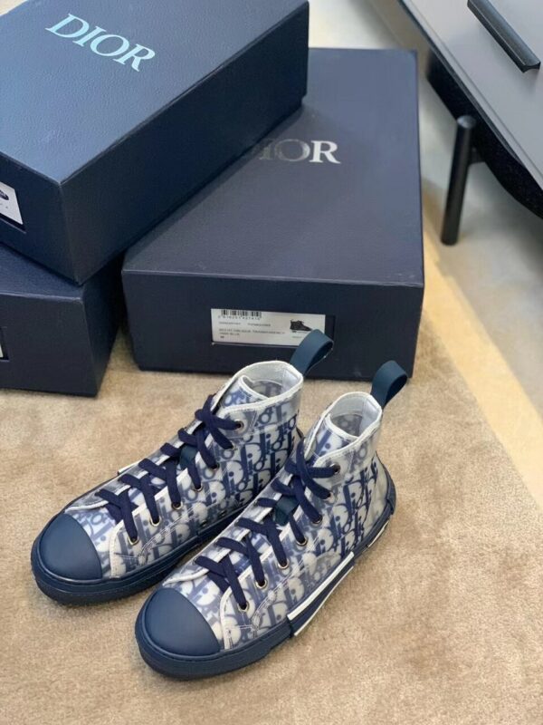 Christian Dior B23 Oblique SneakersHigh-Top Sneaker Spring /Summer Collection Navy Blue - Image 2