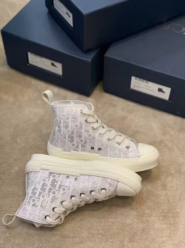 Christian Dior B23 Oblique SneakersHigh-Top Sneaker Spring /Summer Collection White - Image 9