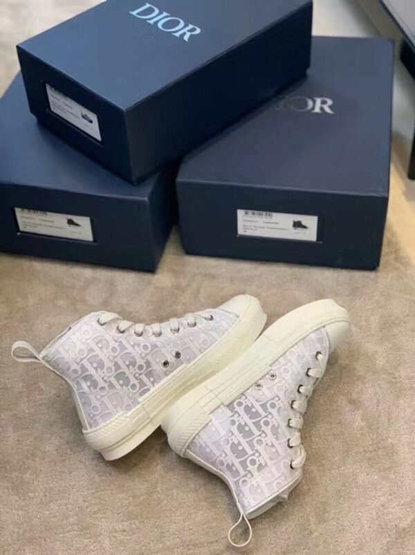 Christian Dior B23 Oblique SneakersHigh-Top Sneaker Spring /Summer Collection White - Image 4
