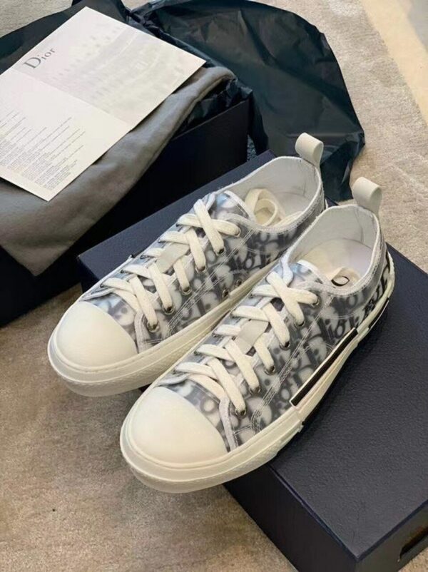 Christian Dior B23 Oblique SneakersLow-Top Sneaker Spring/Summer Collection White/Navy Blue - Image 7
