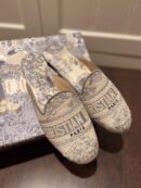 Christian Dior Dior Off Mule Slippers Embroidered CottonSpring /Summer 2020 Collection, Grey /Ecru