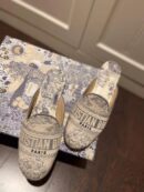 Christian Dior Dior Off Mule Slippers Embroidered CottonSpring /Summer 2020 Collection, Grey /Ecru