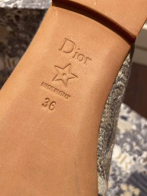 Christian Dior Dior Off Mule Slippers Embroidered CottonSpring /Summer 2020 Collection, Grey /Ecru - Image 8