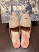 Christian Dior Dior Off Mule Slippers Embroidered CottonSpring /Summer 2020 Collection, Pink /Ecru