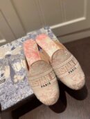 Christian Dior Dior Off Mule Slippers Embroidered CottonSpring /Summer 2020 Collection, Pink /Ecru