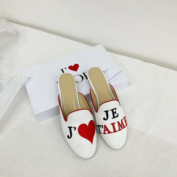 Christian Dior DiorAmour Mules Chinese Valentine Edition Spring /Summer 2019 Collection, White - Image 6