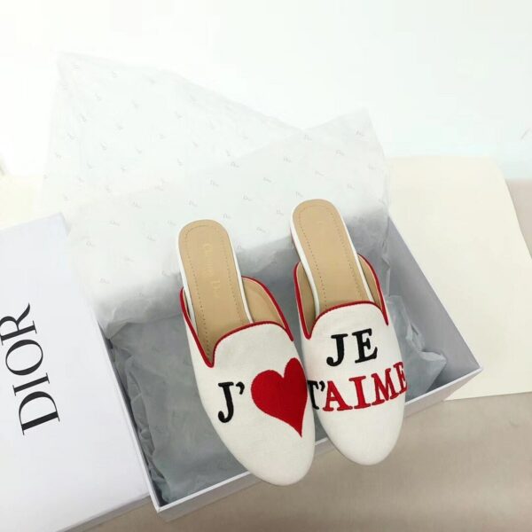 Christian Dior DiorAmour Mules Chinese Valentine Edition Spring /Summer 2019 Collection, White - Image 8