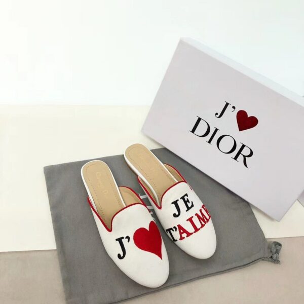 Christian Dior DiorAmour Mules Chinese Valentine Edition Spring /Summer 2019 Collection, White - Image 9