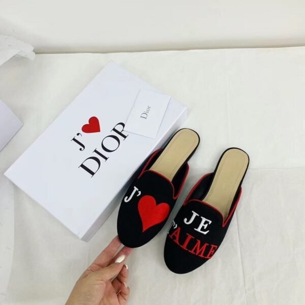 Christian Dior DiorAmour Mules Chinese Valentine Edition Spring /Summer Collection, Black - Image 3